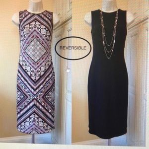 WHBM Multi color reversible black dress